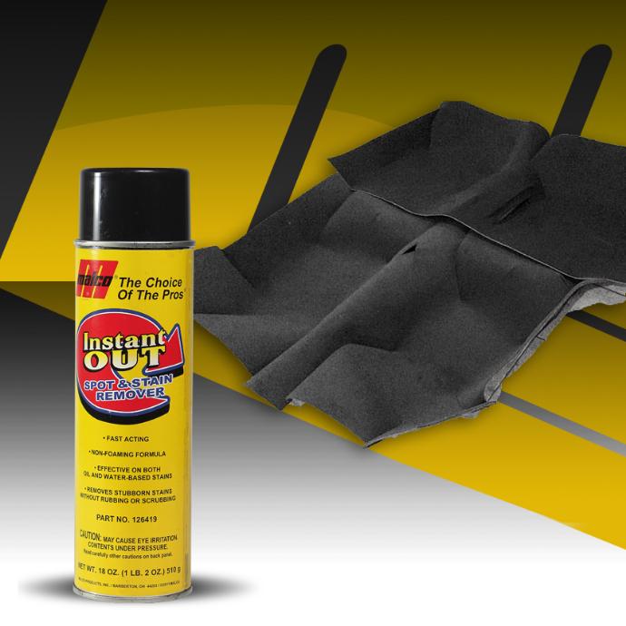 Instant Out Spot & Stain Remover quita hasta las manchas más díficiles como tinta, grasa, aceite, café y hasta lápiz labial Instant Out Spot & Stain Remover