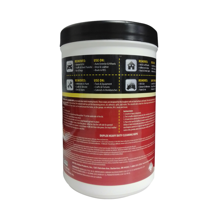 MALCO Duplex Heavy Duty Cleaning Wipes - 130 Wipes