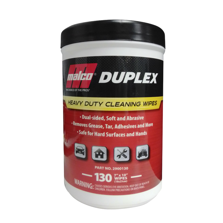 MALCO Duplex Heavy Duty Cleaning Wipes - 130 Wipes